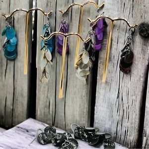 Bundle of 6 plastic circle dangling earrings